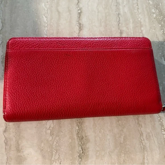 Kate Spade Red Zip Around Leather Wallet - Picture 7 of 15